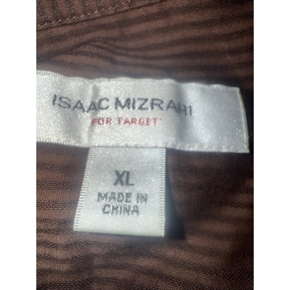 Isaac Mizrahi For Target Women Button Up Shirt XL Brown 100 % Cotton - Picture 5 of 7